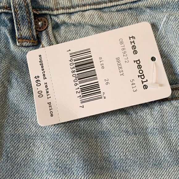 Free People | Ripped Denim Mini Skirt | Blue - Picture 2 of 8